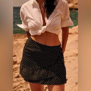 Sezane Carolina Black Polka Dot Skirt